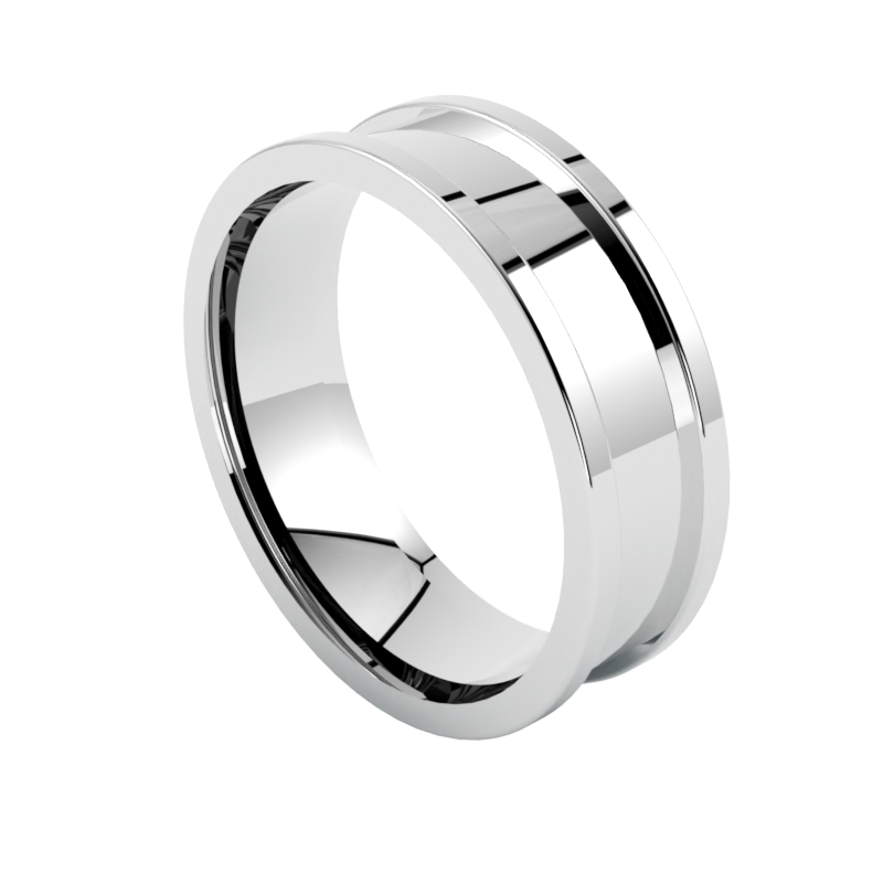 Luksusowa męska obrączka ślubna z białego złota 750 6,00 mm